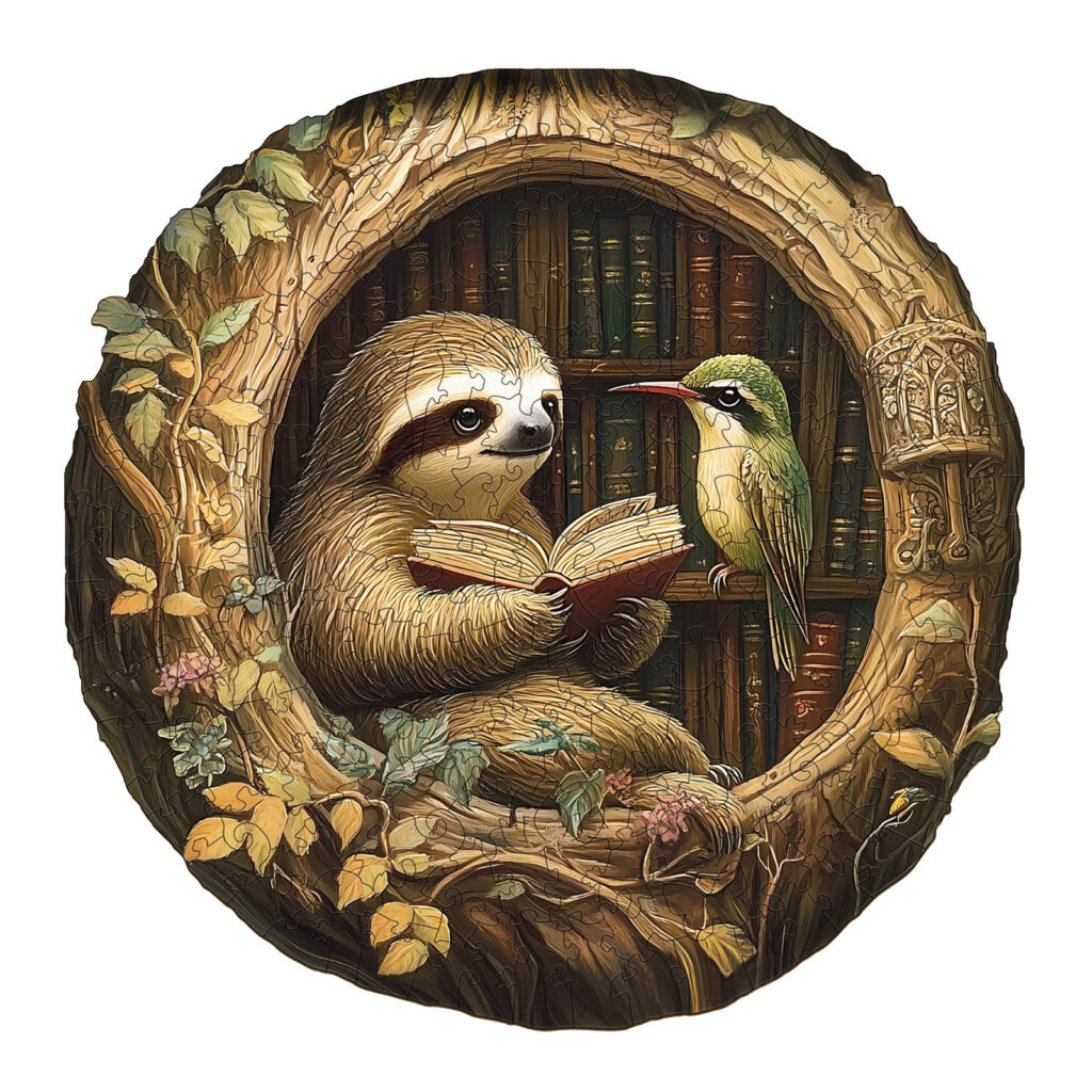 Wooden Jigsaw Puzzle – Zoological library